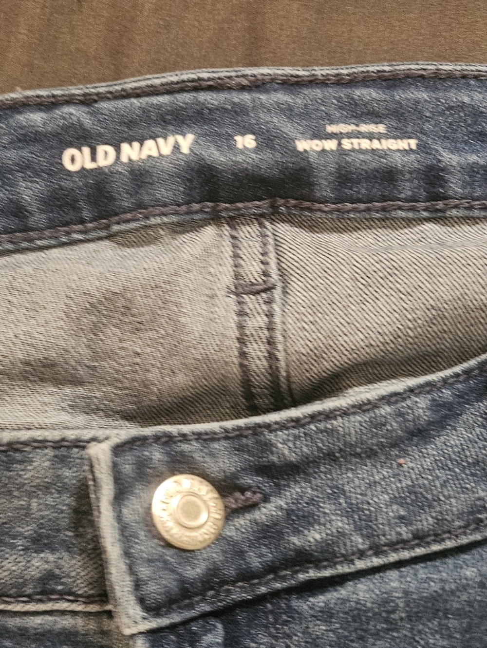 Old Navy Medium Blue Women's Wow High Rise Straight-Leg Jeans